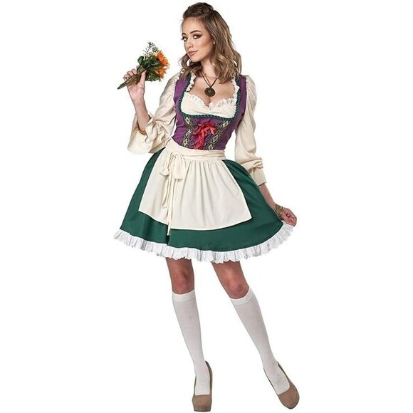 Beer Garden Girl Oktoberfest Adult Costume XS Extra Small Halloween Fancy Dress - Picture 1 of 5